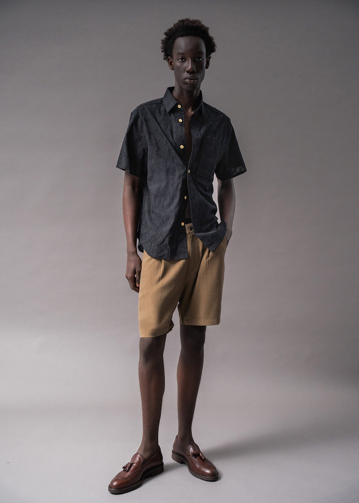 Embroidered Offset Shirt