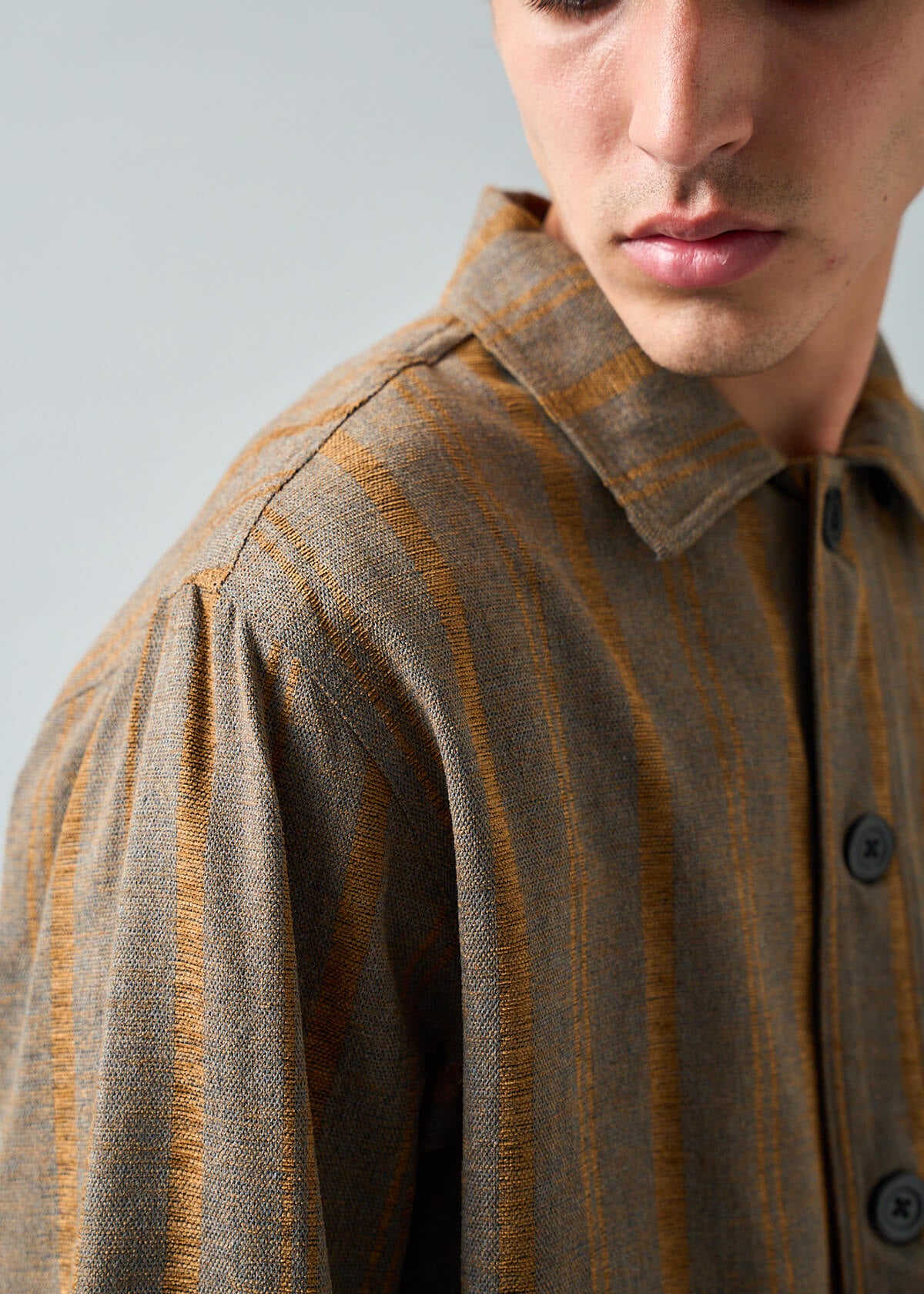 Basket Weave Stripe Coat Front