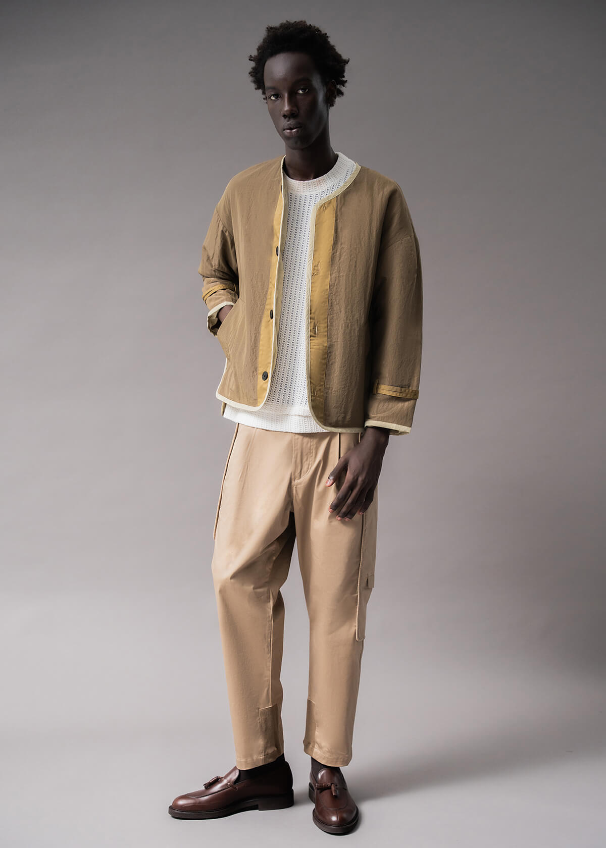 White Open Weave Crew