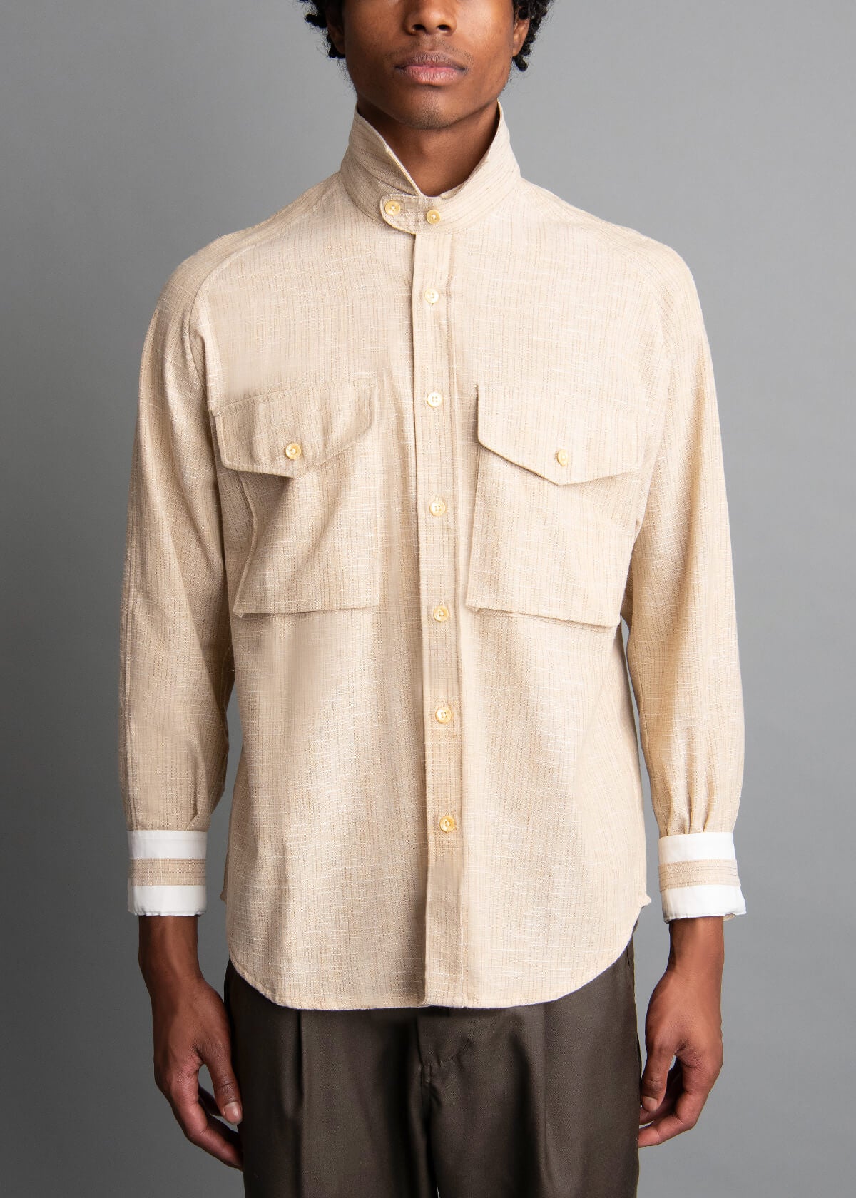 men's linen shirt in a cream tone