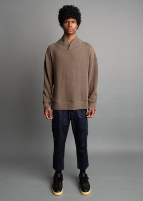 knitted pullover for men in an olive color