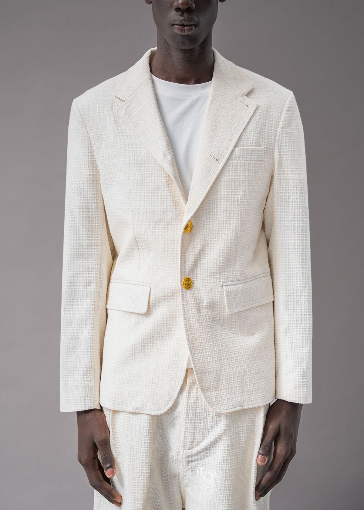 Off White Grid Blazer