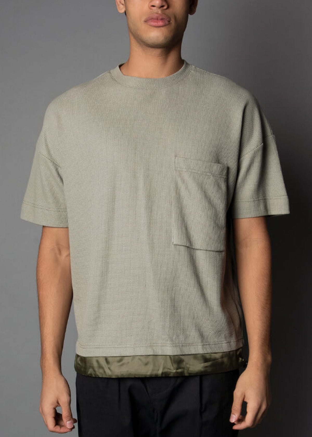 men's mid-weight tee in a sage color