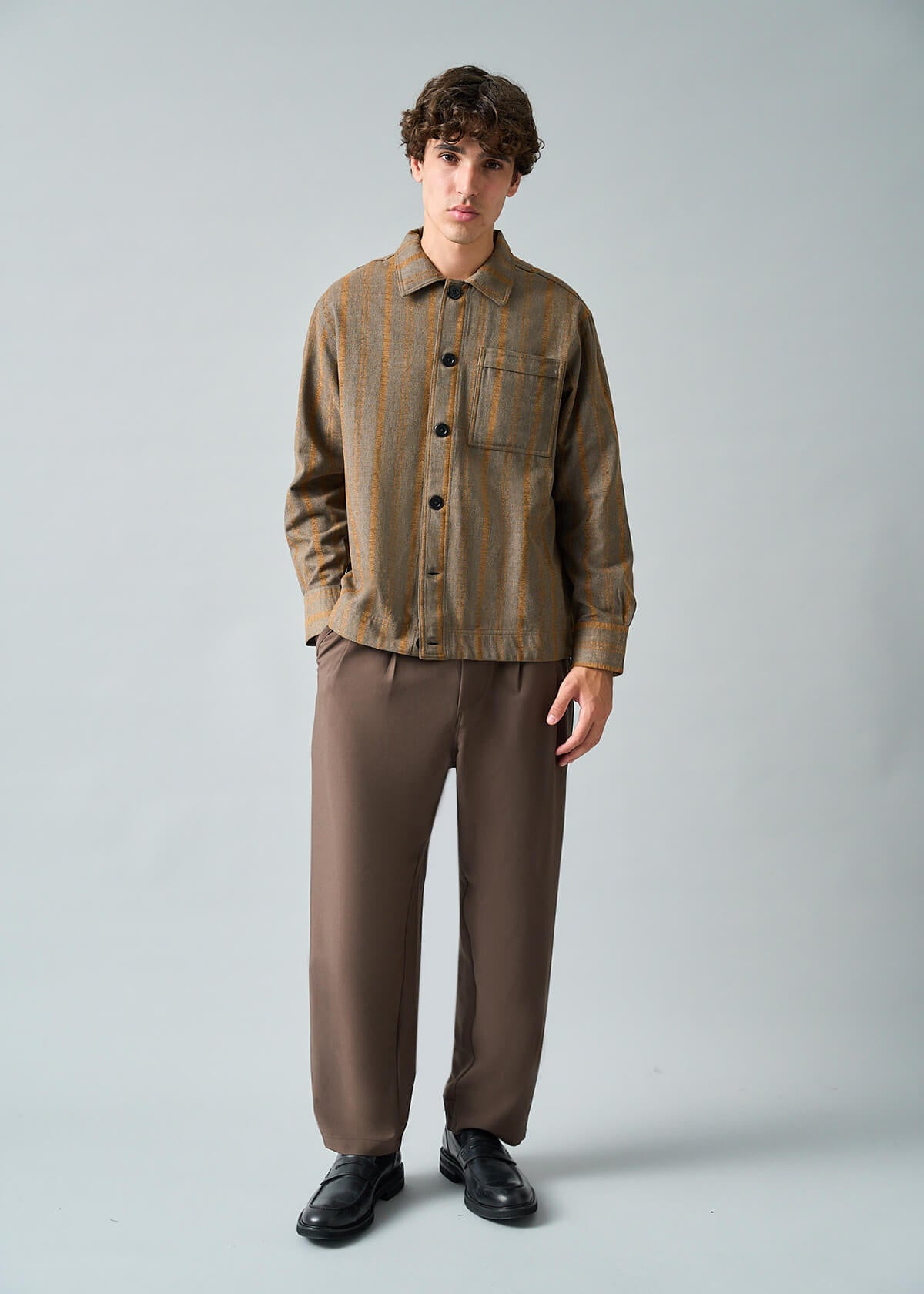 Basket Weave Stripe Coat Front