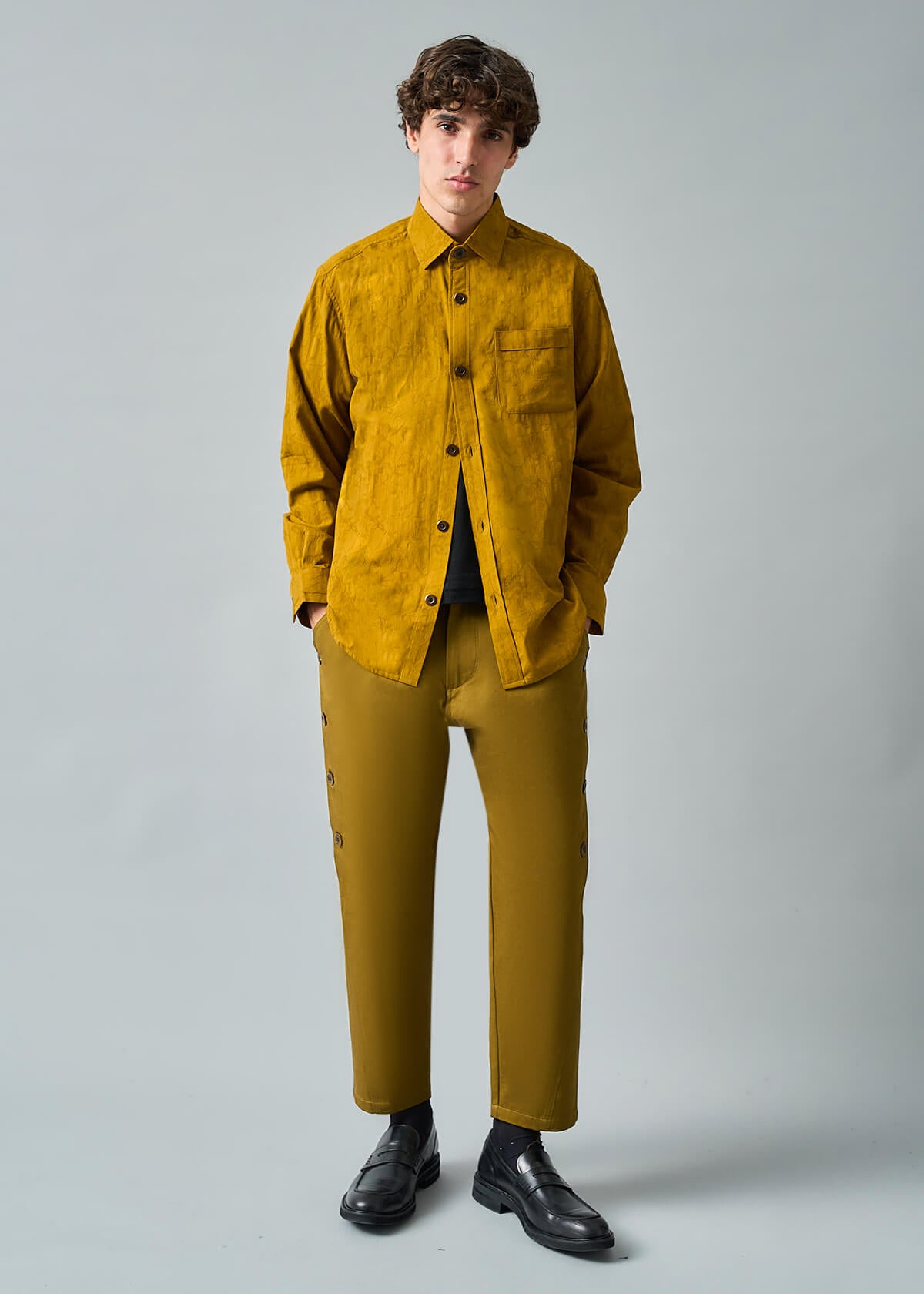 Jacquard Solid Gold Shirt
