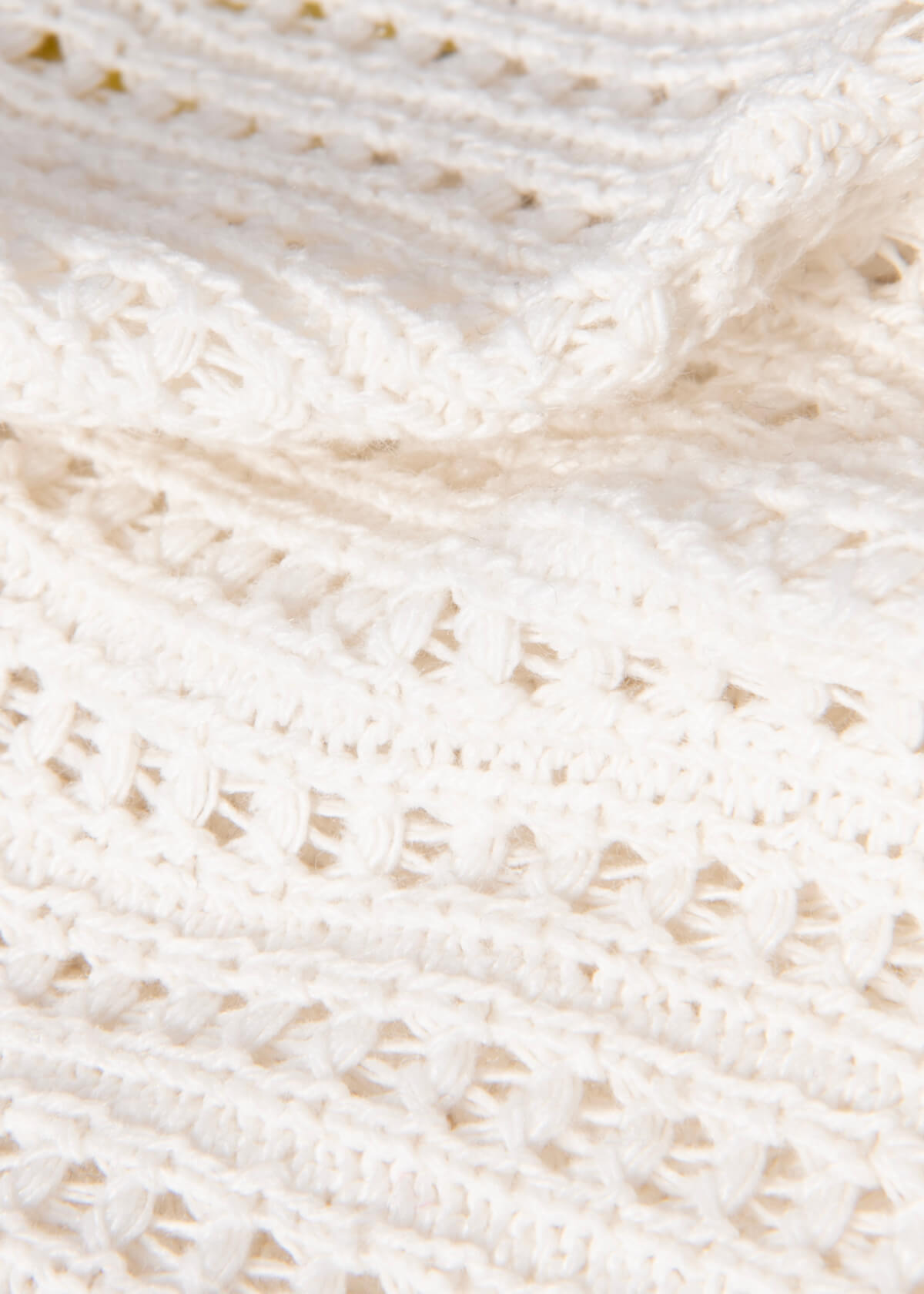 White Open Weave Crew