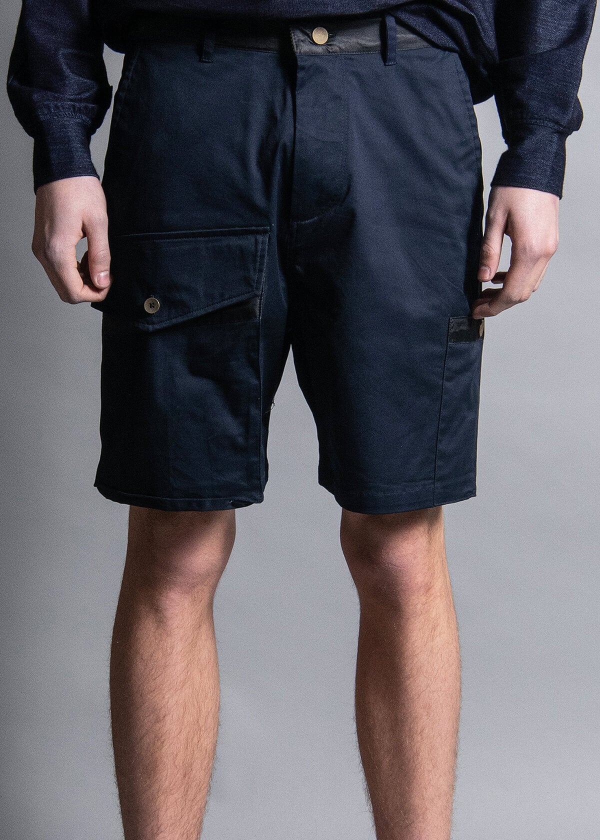 ASYMMETRICAL MIDNIGHT CARGO SHORT