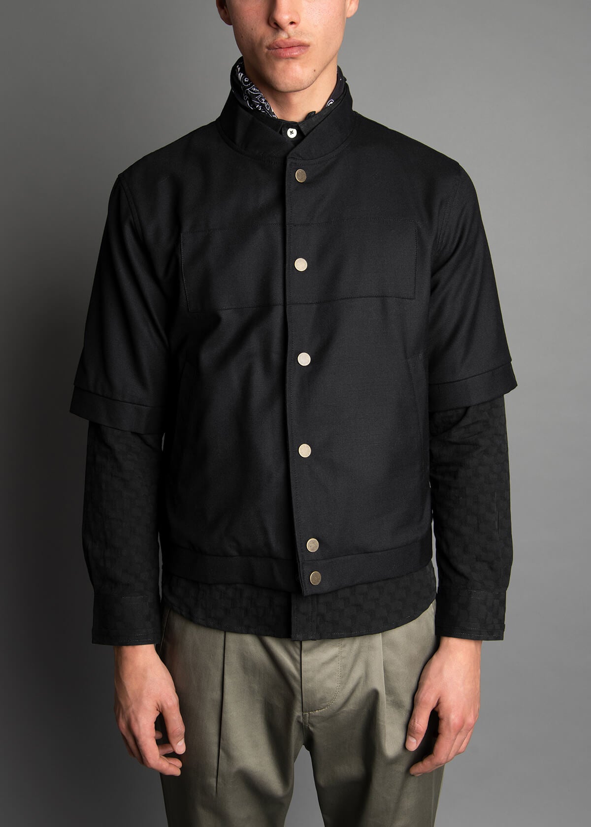 BLACK TROPICAL WOOL MESO JKT