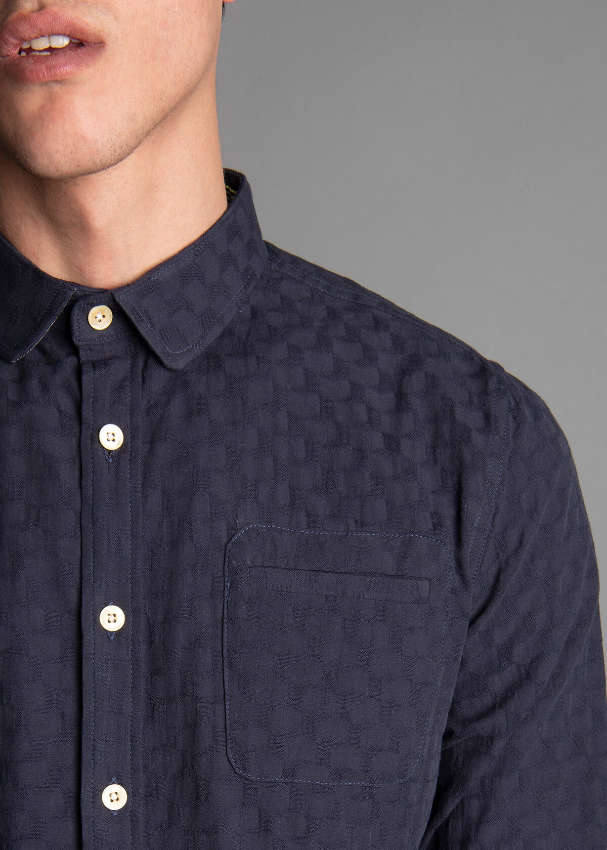 WAVE JACQUARD LONG NAVY