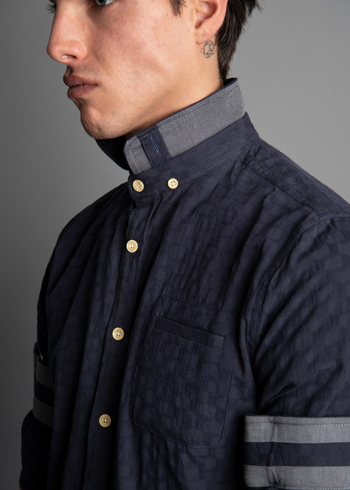 WAVE JACQUARD LONG NAVY